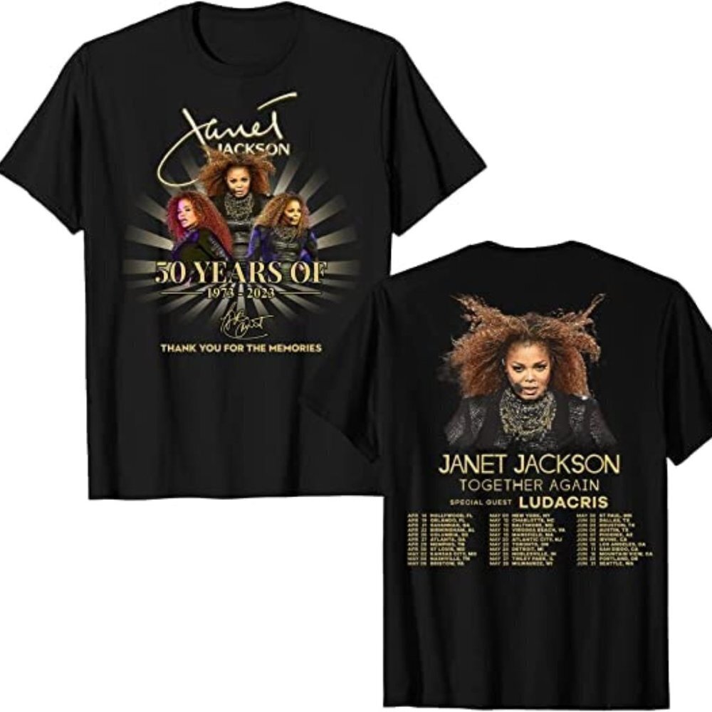 Janet Jackson Together Again Tour  Shirt 2 Sided Fan Gift Tshirt